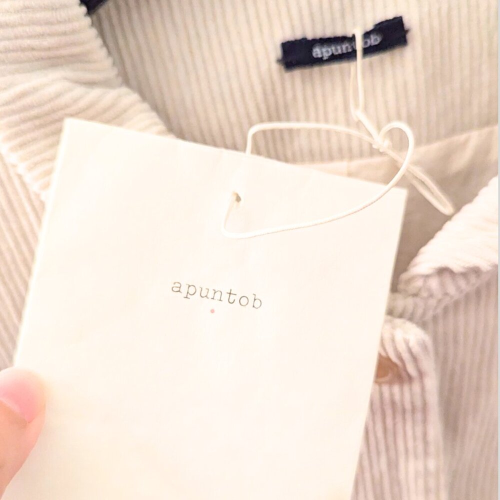 Apuntob Round Collar Cotton Corduroy Jacket in Milk (Lait), Size Small - Picture 4 of 9